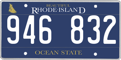 RI license plate 946832