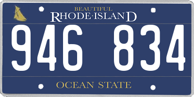 RI license plate 946834