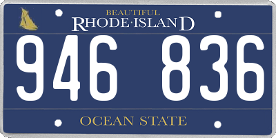 RI license plate 946836