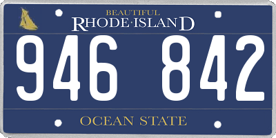 RI license plate 946842