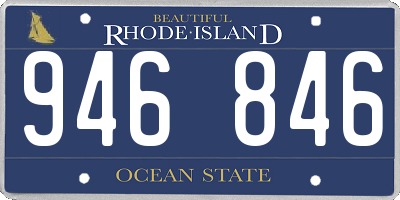 RI license plate 946846