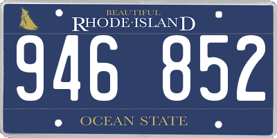 RI license plate 946852