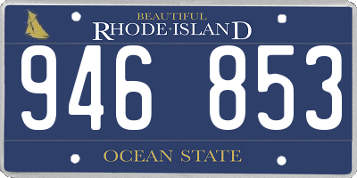 RI license plate 946853