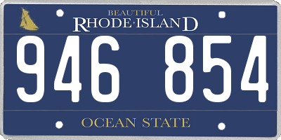 RI license plate 946854