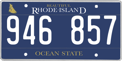 RI license plate 946857
