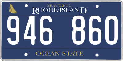 RI license plate 946860