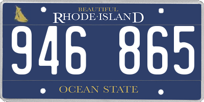 RI license plate 946865