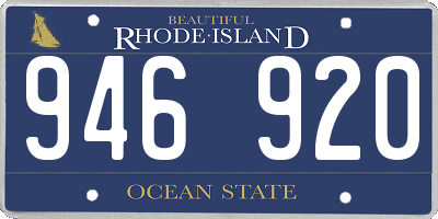 RI license plate 946920