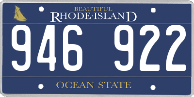 RI license plate 946922