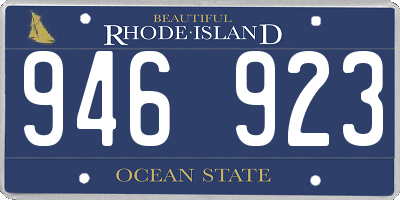 RI license plate 946923