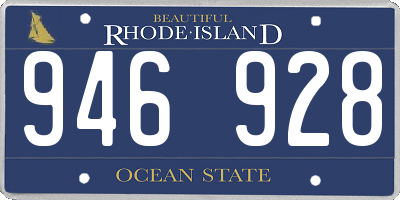 RI license plate 946928