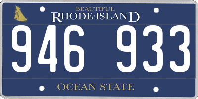 RI license plate 946933