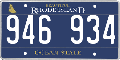 RI license plate 946934