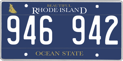 RI license plate 946942
