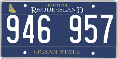 RI license plate 946957