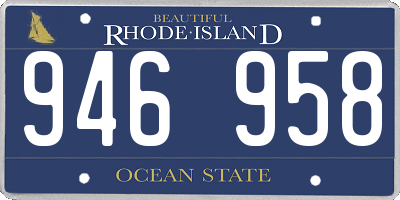 RI license plate 946958