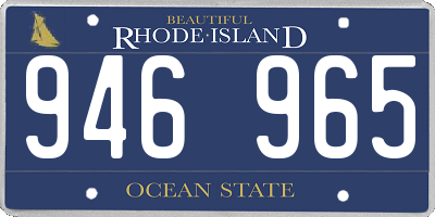 RI license plate 946965