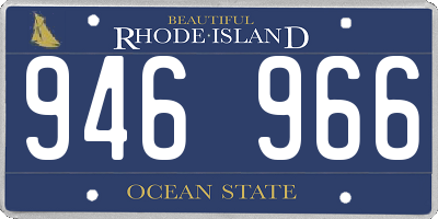 RI license plate 946966