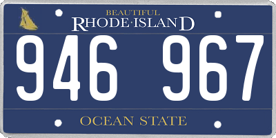 RI license plate 946967
