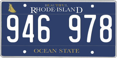 RI license plate 946978