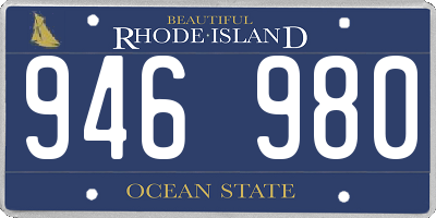RI license plate 946980
