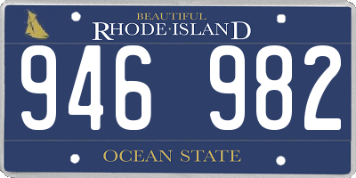 RI license plate 946982