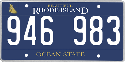 RI license plate 946983