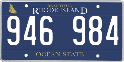 RI license plate 946984