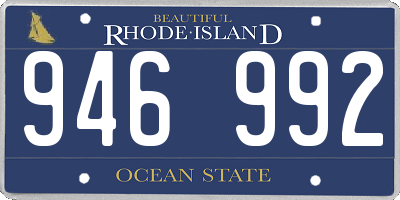 RI license plate 946992