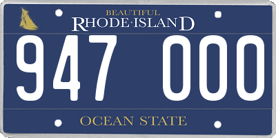 RI license plate 947000