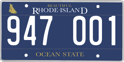 RI license plate 947001