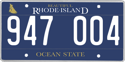 RI license plate 947004