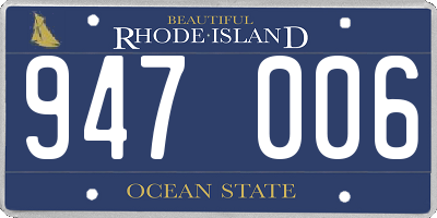 RI license plate 947006