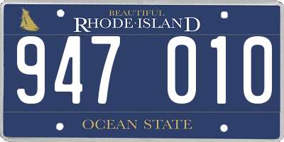 RI license plate 947010