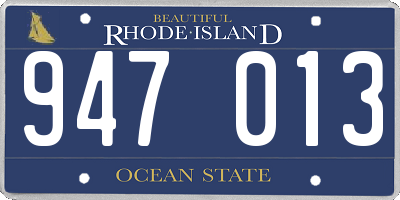 RI license plate 947013