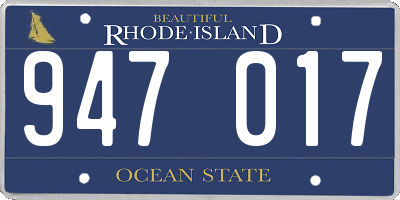 RI license plate 947017