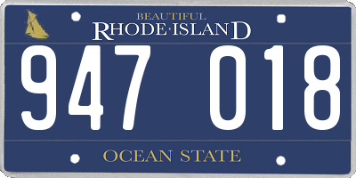 RI license plate 947018