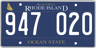 RI license plate 947020