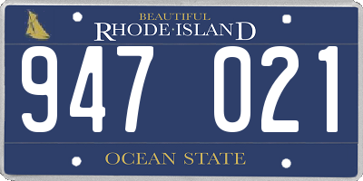 RI license plate 947021