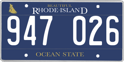RI license plate 947026