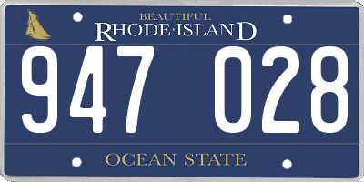 RI license plate 947028