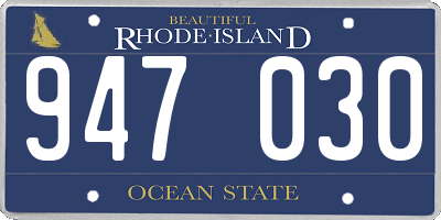 RI license plate 947030