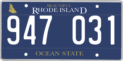 RI license plate 947031