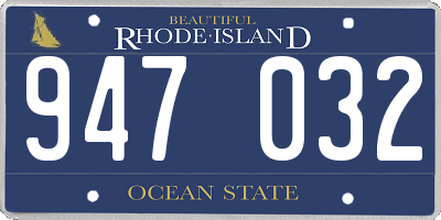 RI license plate 947032