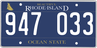 RI license plate 947033