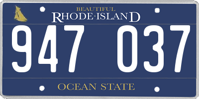 RI license plate 947037