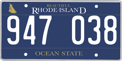 RI license plate 947038