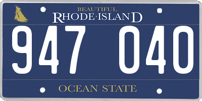 RI license plate 947040