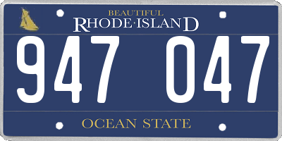 RI license plate 947047