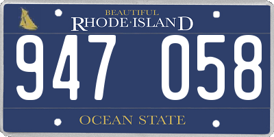 RI license plate 947058